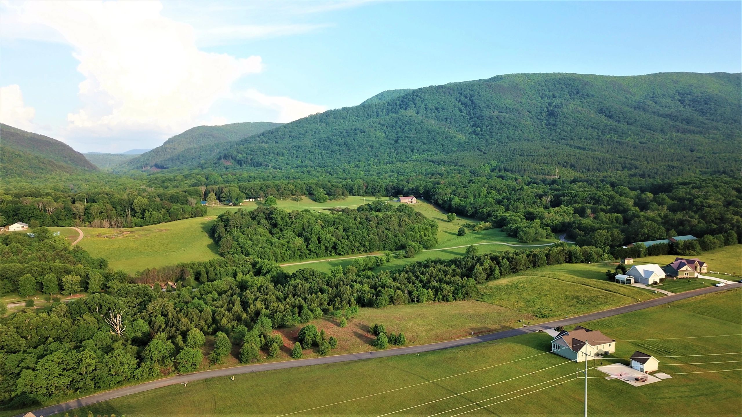 Aerial drone view of Delano, TN